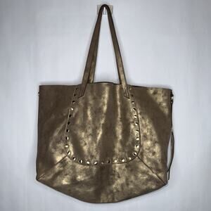 HOBO women’s Metallic Gold Stardust Tote 100% Genuine Leather Buttery Soft Suede